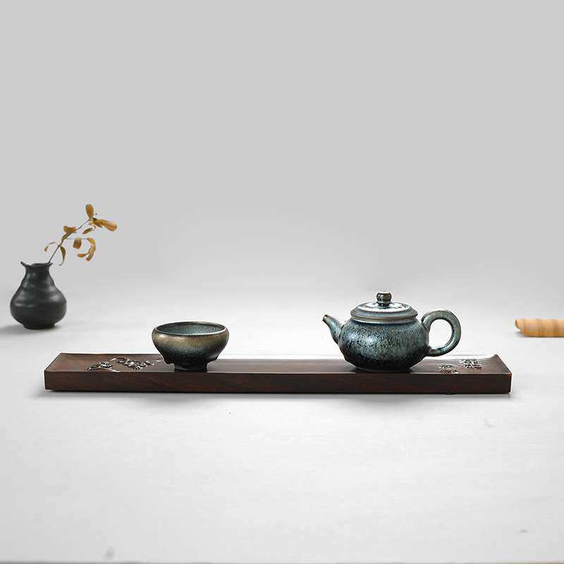 黑檀实木整块禅定茶盘干泡台小托盘长方茶艺盘茶具茶摆