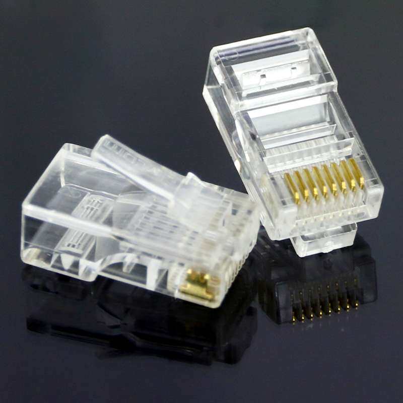 TP-LINK镀金8芯EH601监控网络线CAT6千兆六类RJ45非屏蔽水晶头