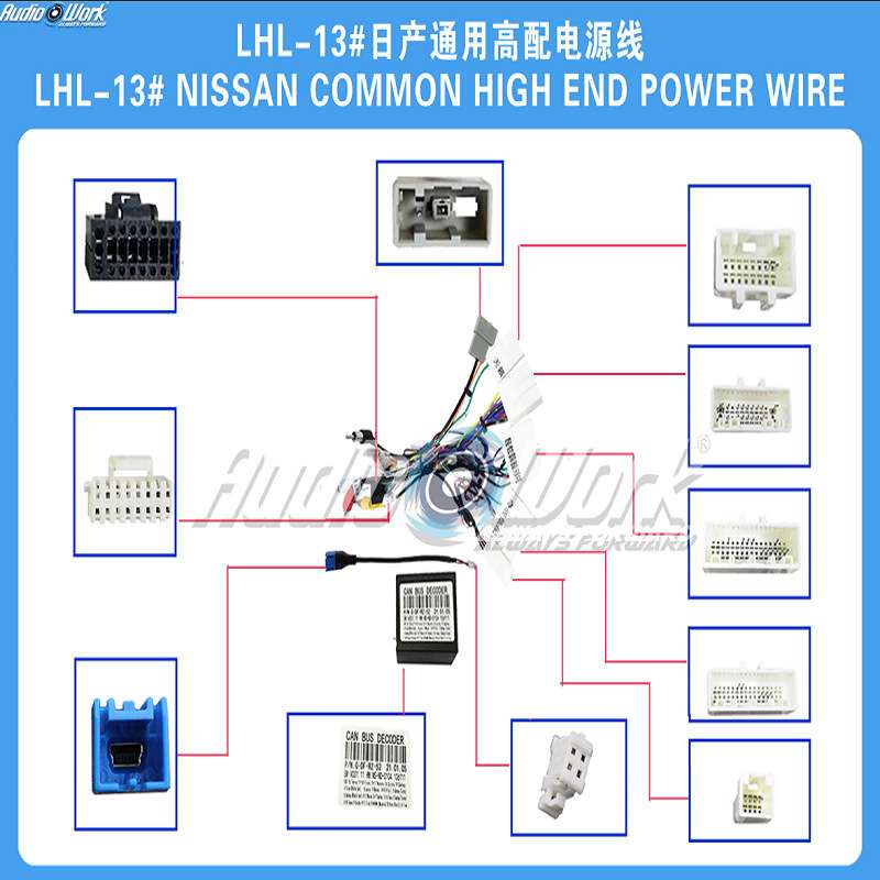 LHL-13#车载导航线材安卓中控大屏电源线 适用14款蓝鸟高配电源线