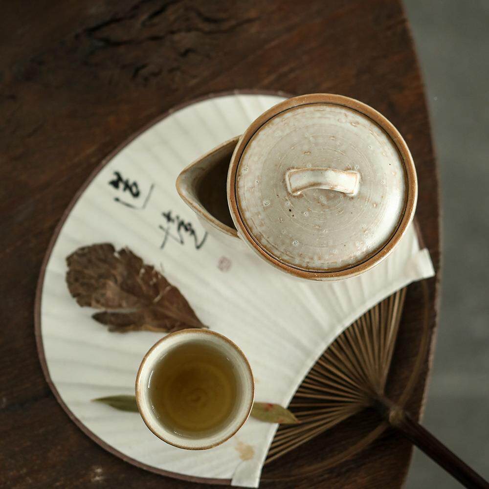 先晴德镇粉引开片手作粗陶日式茶壶宝瓶妙峰手无品牌/生作陶艺景