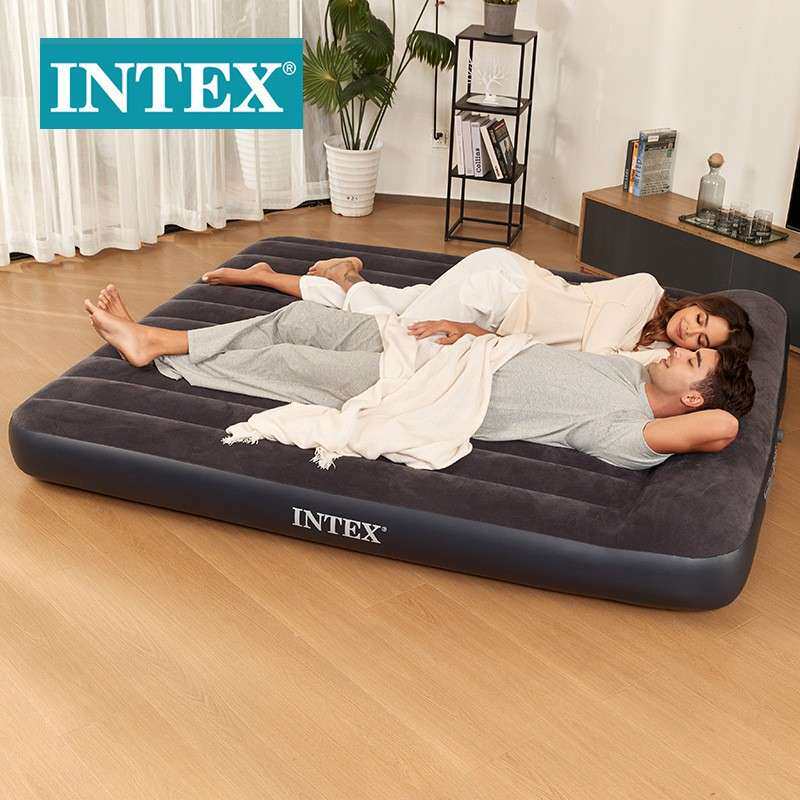 INTEX66127单人双人加厚午休冲气床充气床垫气垫床线拉空气床现货
