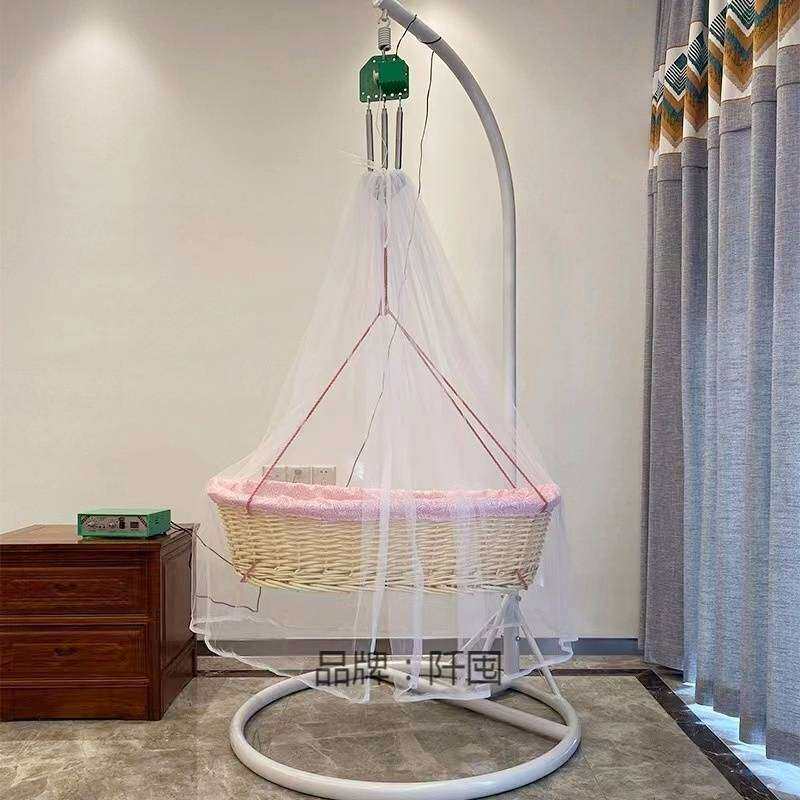 婴儿摇篮摇床潮汕电动上下摇篮床宝宝吊床自动新生儿吊篮藤编摇窝