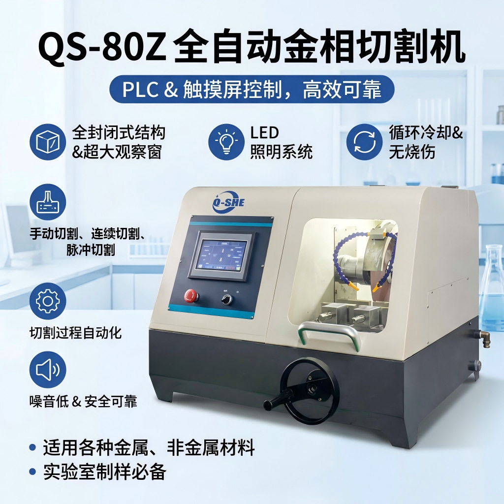 蔻奢QS-80Z自动金相切割机切割过程自动化金属非金属切割