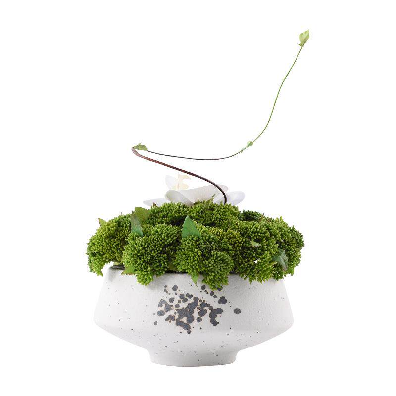 新中式仿真绿植盆景样板房飘窗客厅售楼处玄关植物盆栽摆件