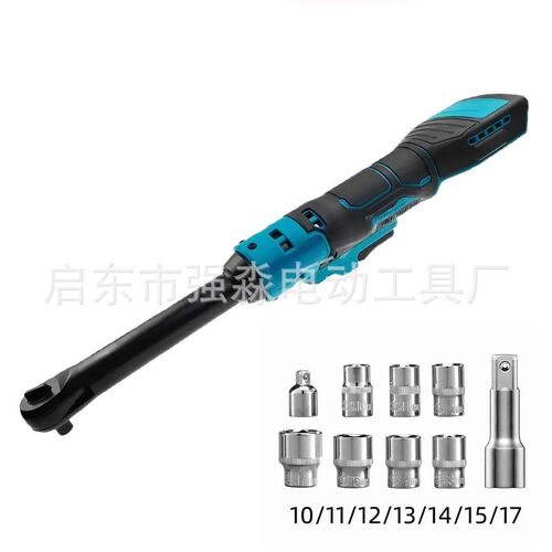 跨境亚马逊热款大功率21V角向直角扳手6英寸加长锂电棘轮扳手