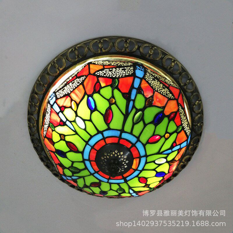 蒂凡尼吸顶灯地中海简约美欧式装饰客厅卧室LED过道阳台衣帽间圆
