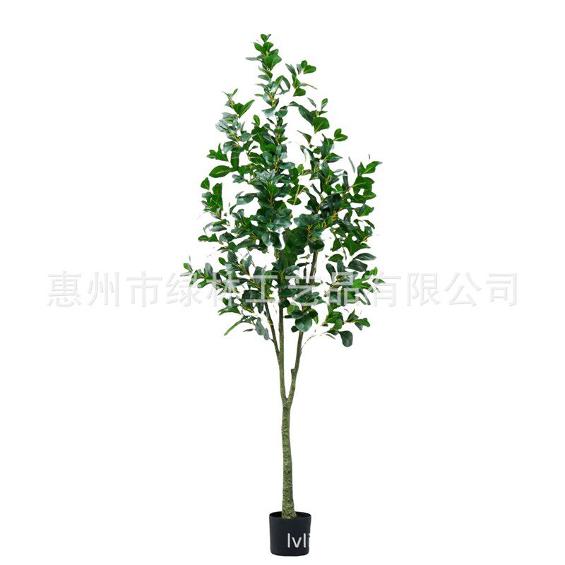 外贸仿真植物豆瓣树可拆装盆栽塑料室内假树造景客厅豆瓣装饰假花