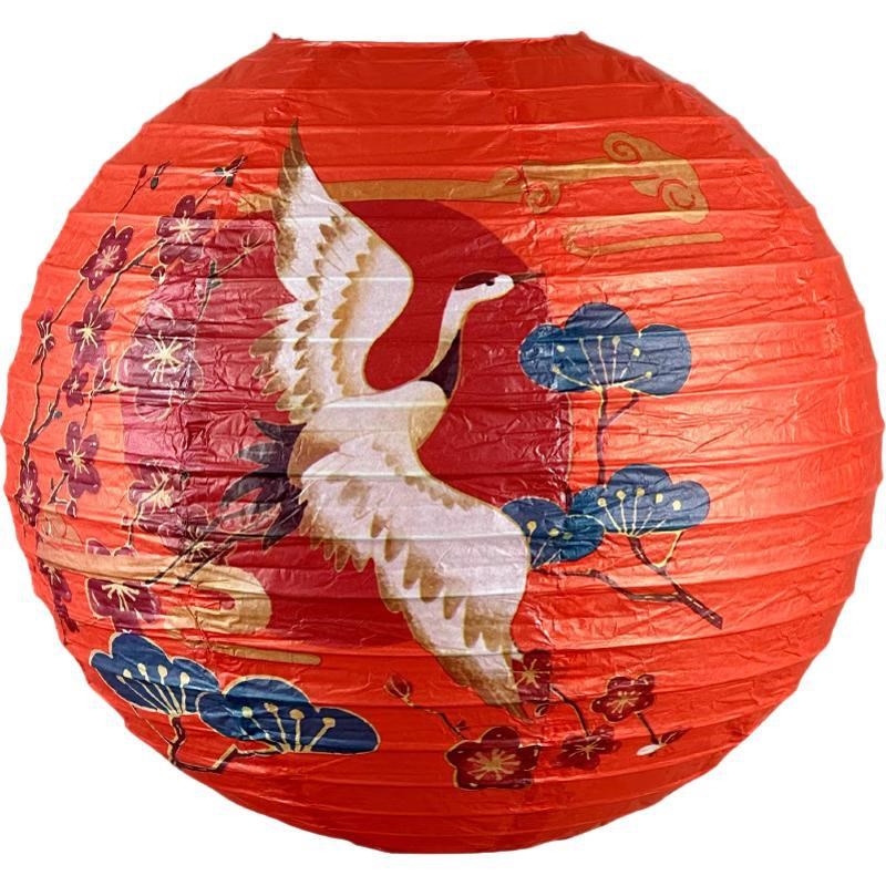 中秋节灯笼装饰品中国风店铺场景布置活动氛围挂件圆形纸挂饰灯笼