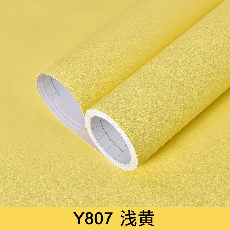 纯色墙纸 自粘加厚PVC自贴素色简约柜子翻新壁纸防水儿童学校墙贴