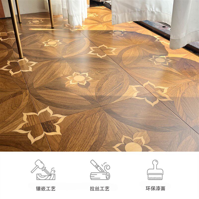 缅甸柚木艺术方块拼花多层实木复元器件盒/零件盒/方