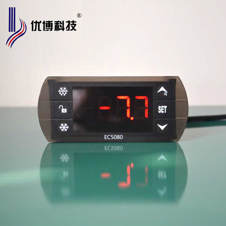 冷库专用触屏温控器EC5080制冷化霜风机双探头超限报警键盘锁