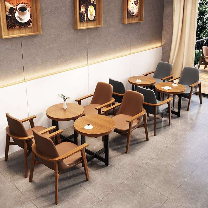 北欧咖啡厅沙发休息区洽谈休闲书吧餐饮店甜品奶茶店实木桌椅组合