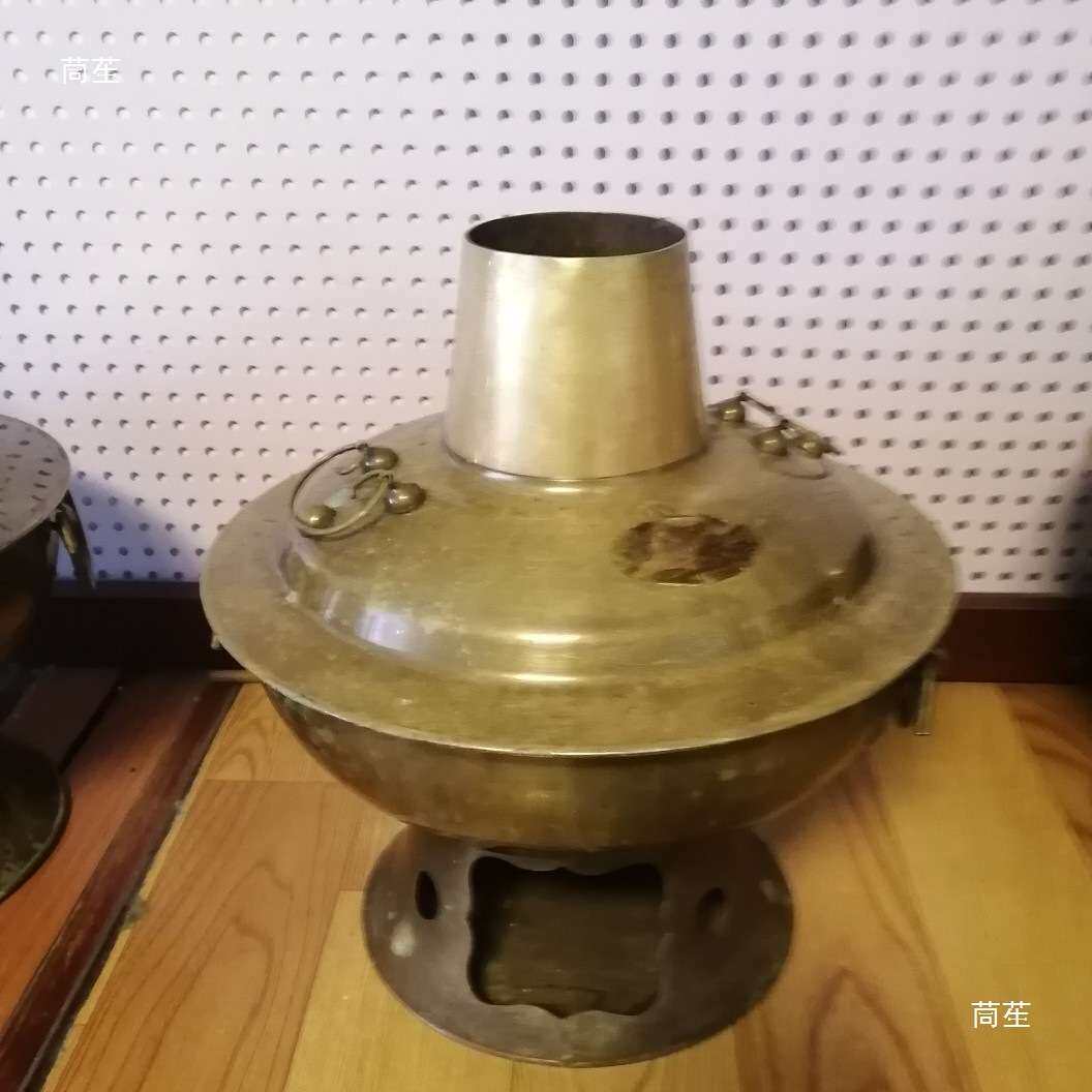 内蒙古特厚手工火锅老式木炭涮肉分体式户外铜炭火锅旧
