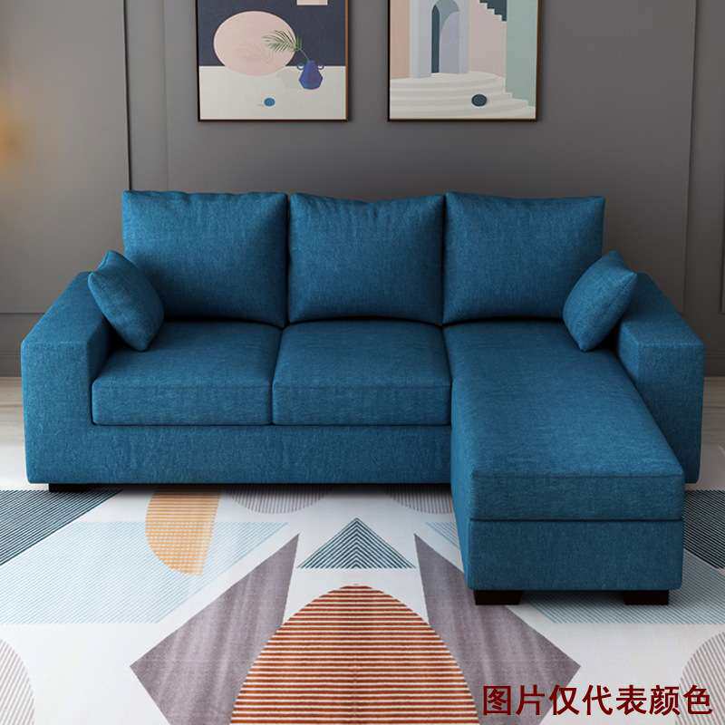 北欧极简布艺沙发小户型棉麻双人三人客厅沙发科技布乳胶转角沙发