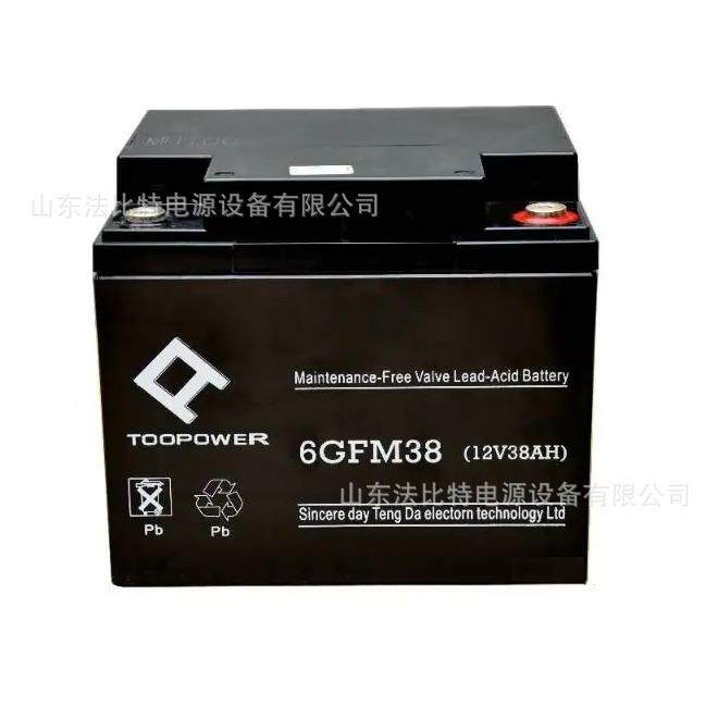 TOOPOWER(天力）铅酸免维护蓄电池12V38AH天力6GFM38后备电源