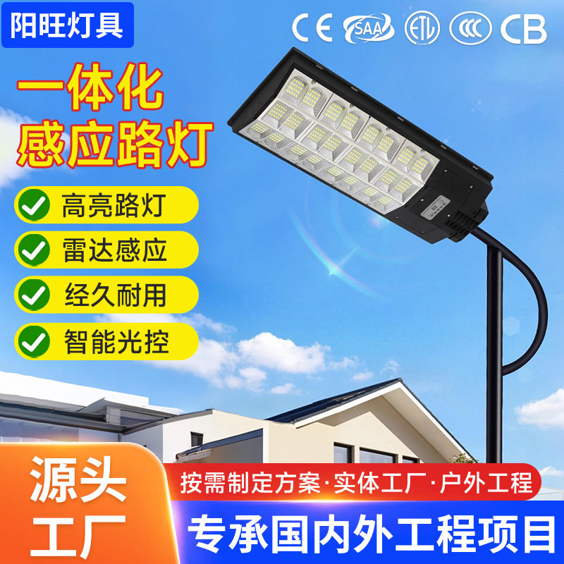 市政工程款太阳能一体化路灯农村道路户外防水感应路灯家用庭院灯