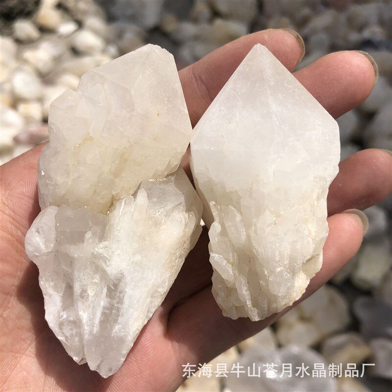 天然白水晶菠萝晶原石骨干晶簇矿标摆件饰品 厂家 (公斤价)