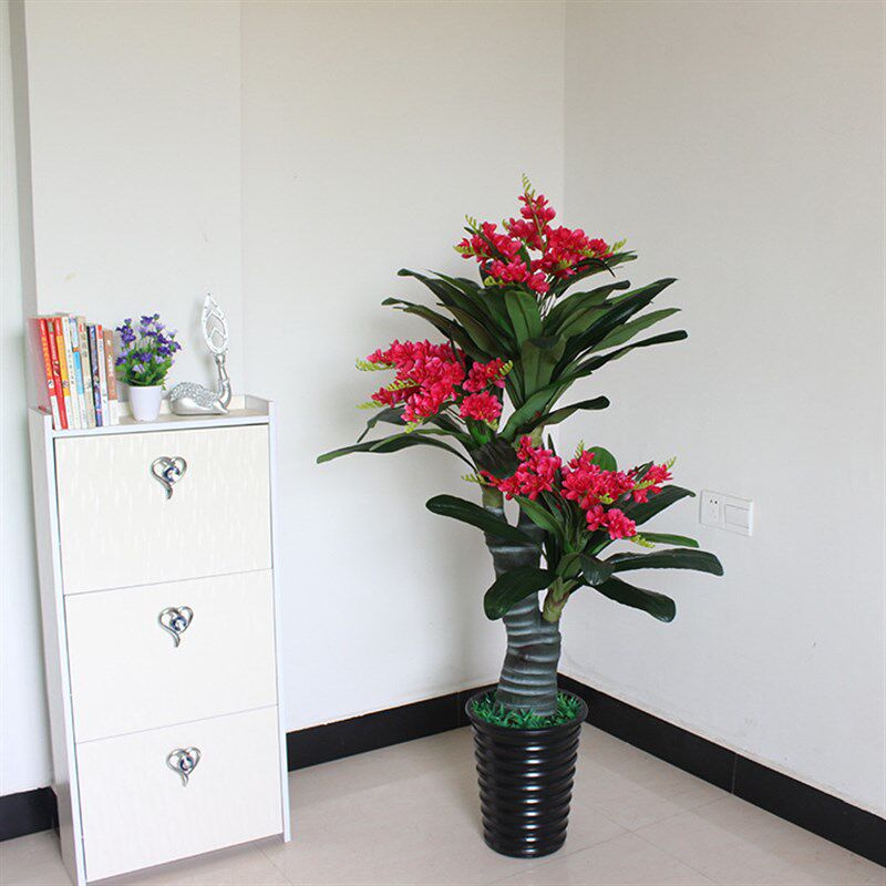假花仿真花雪兰花蕙兰家居客厅玄关摆设落地装饰大型绿植盆栽盆景