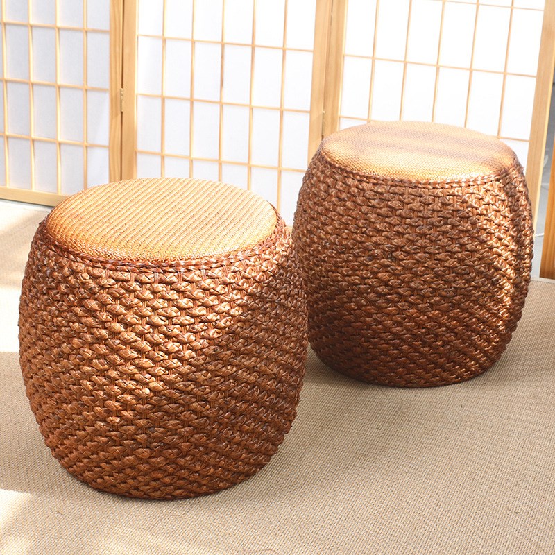 矮凳沙发凳藤编草编圆凳子榻榻米椅子茶椅凳子客厅板凳小凳子鼓凳
