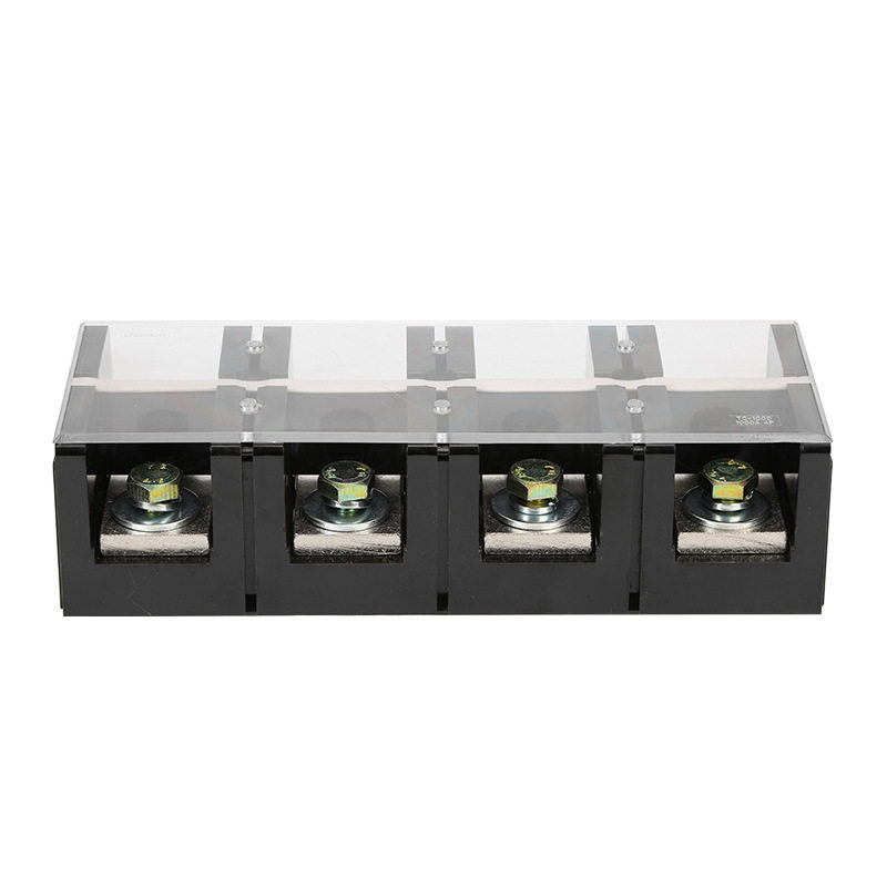 TC10004固定式大电流接线端子排1000A4P铜件耐高温胶木镀镍白螺丝