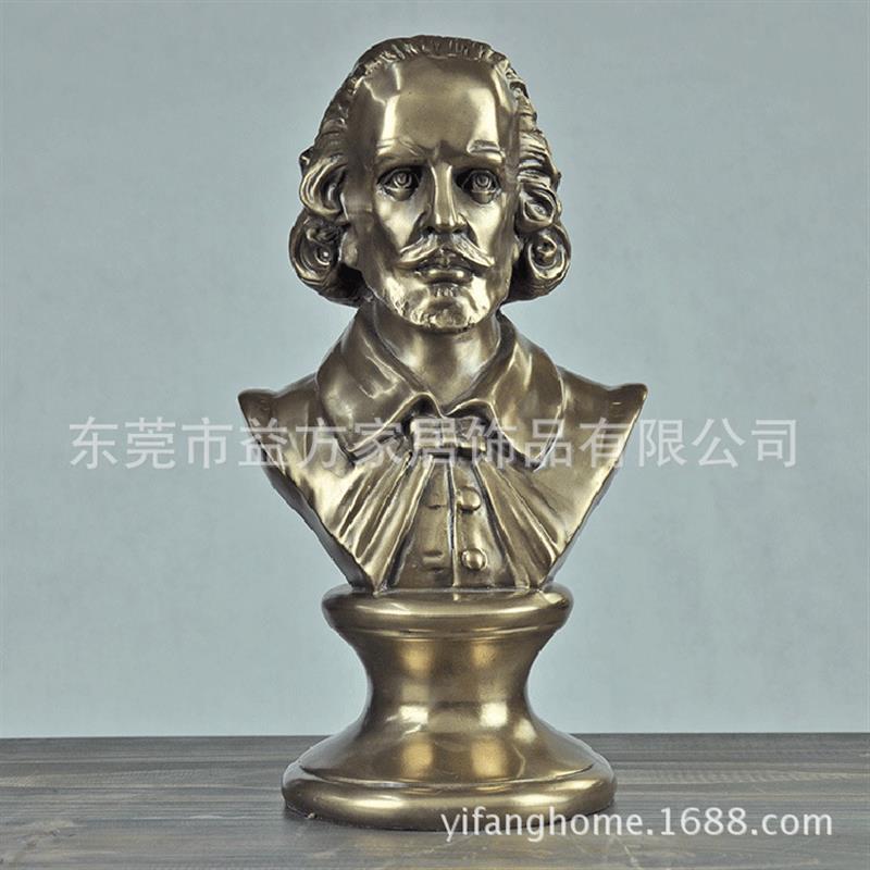 欧式铸铜贝多芬 莫扎特 莎士比亚人像雕塑摆件 客厅书房装饰摆设