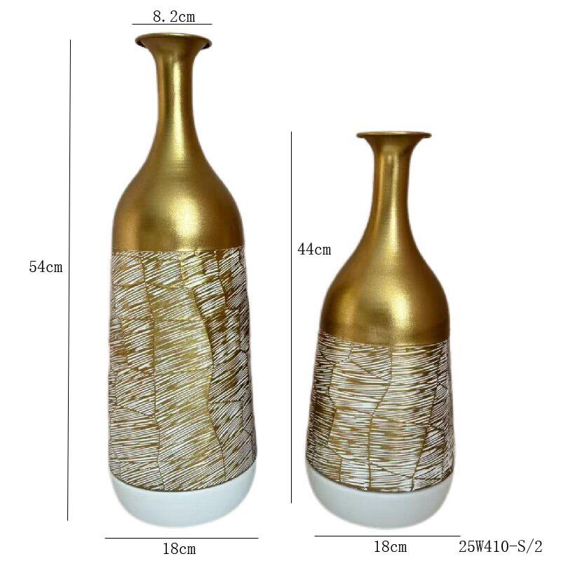 欧式轻奢铁艺插花瓶摆件客厅酒店场景氛围布置花器法式落地大花桶