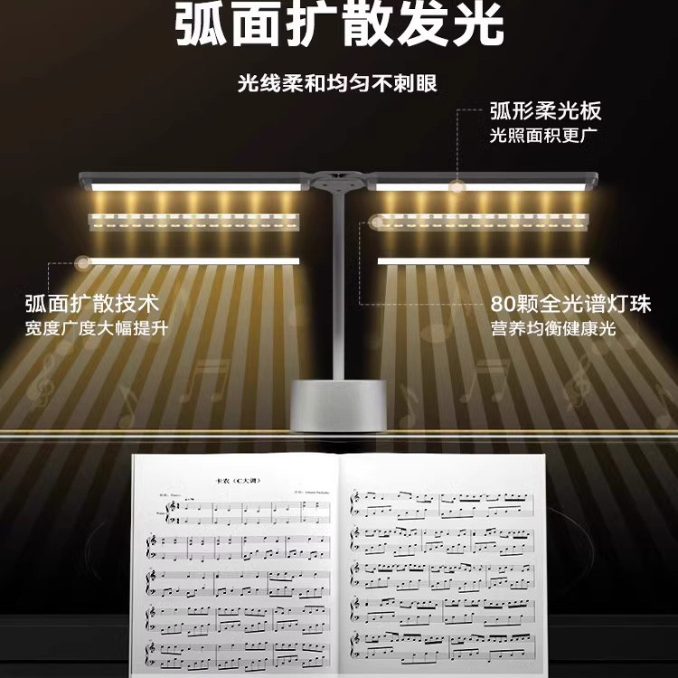 ?全光谱钢琴灯练琴护眼台灯落地可充电儿童阅读钢琴照图片