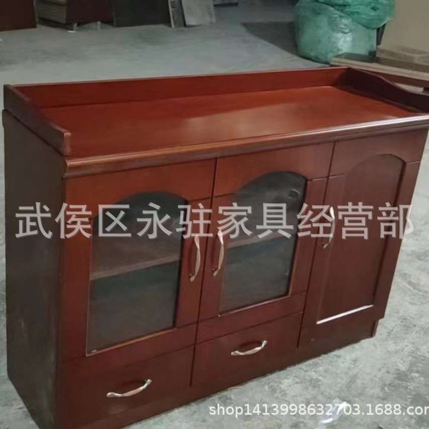 厂家直供 办公桌子2025新款主管桌中纤板帖木纹纸茶水柜