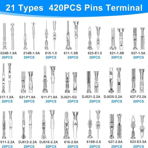 820PCS/盒1-3.5mm汽车连接器插针公母接插件压接端子OBD端子插针
