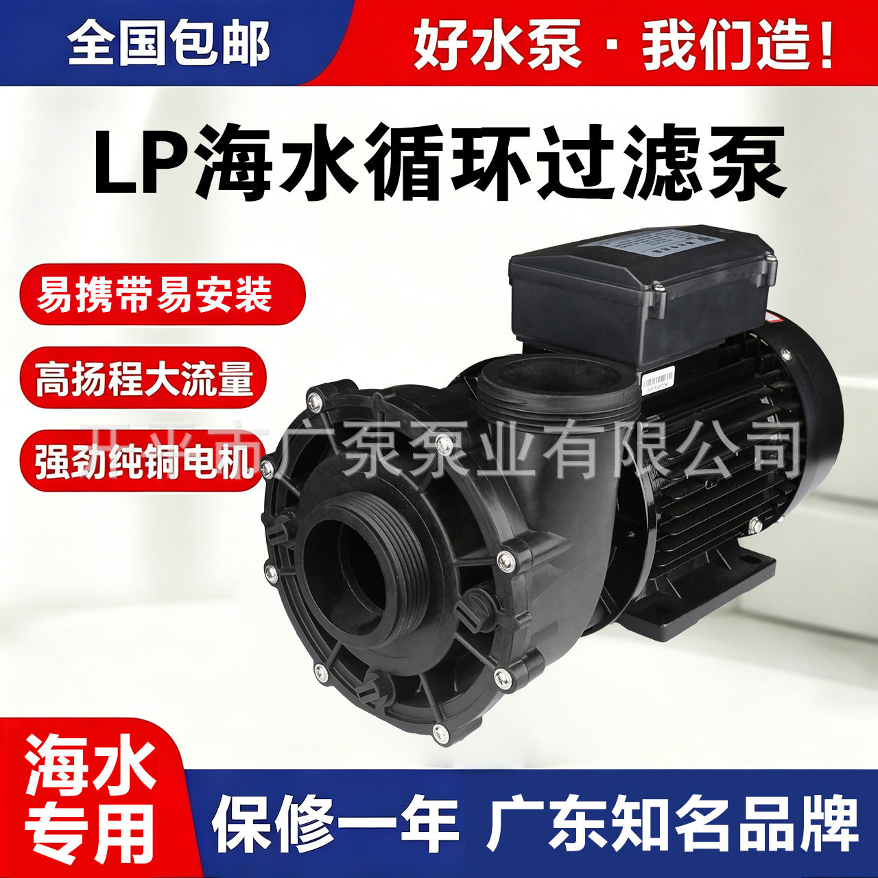 LP200LP300T广东凌霄泳池泵浴缸水泵循环大流量电动耐海水增压