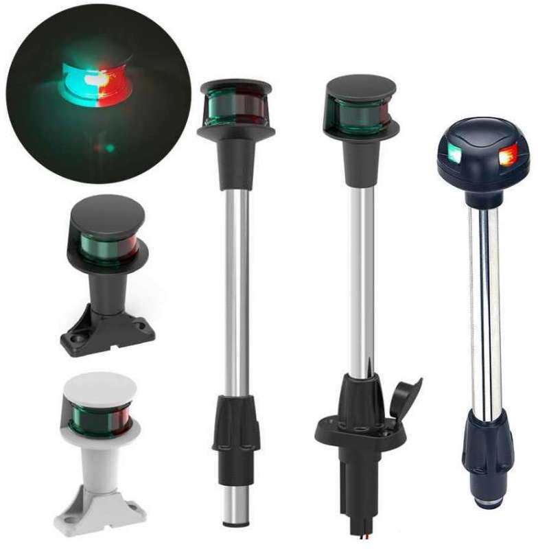 厂销游艇 LED航行信号灯船头红绿一体灯 插入式底座 12″ 12V DC