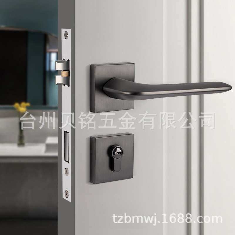 厂家直销 室内静音磁吸分体门锁轻奢现代简约门把手北欧通用型锁