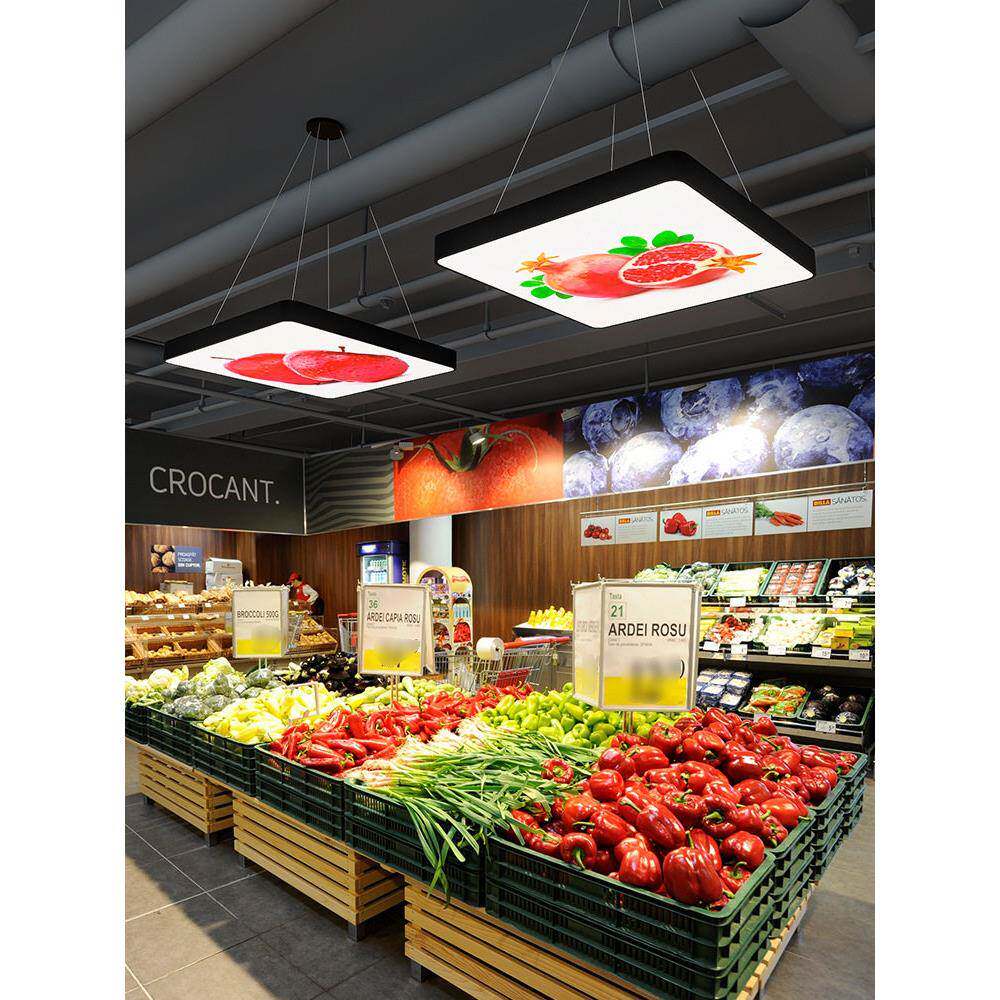 异形超市商场创意水果店方形造型灯led公室便利店生鲜圆形吊灯
