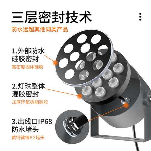 led照树灯户外工程庭院射灯树木景观装饰rgb照明插地造景投光灯