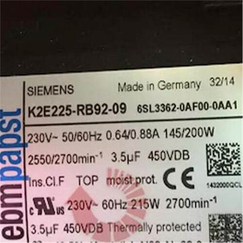 K2E225-RB92-09 6SL3362-0AF00-0AA1 K2E225-RB92-10德国进口风机