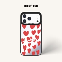 Meet Ten艺术家联名糯米花 · 爱在西元 · 苹果iphone手机壳情侣爱心凉感全包防摔磁吸不会撞壳镜面手机壳