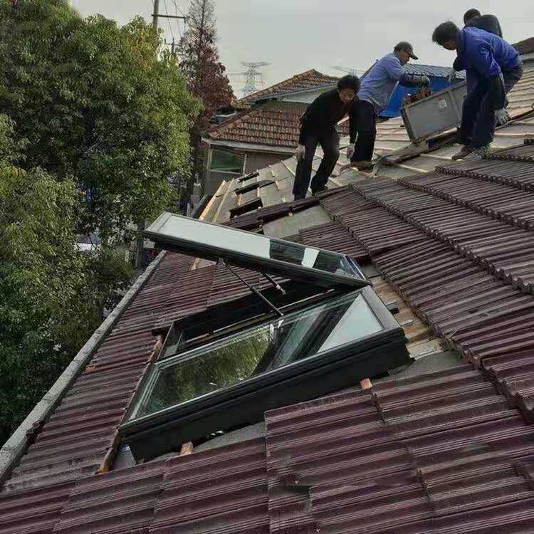 手动铝合金隐框天窗斜屋顶阁楼地下室智能天窗电动天窗