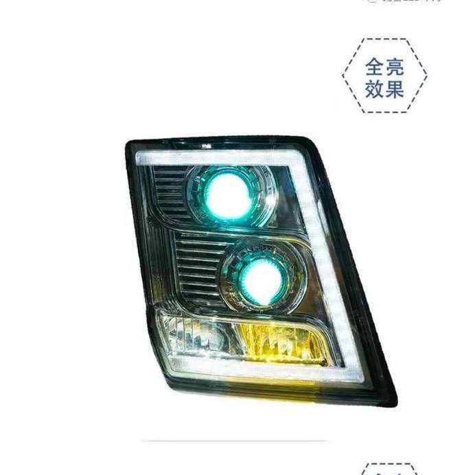 陕汽德龙X3000前大灯总成LED改装超亮聚光透镜大灯牵引车原厂总成