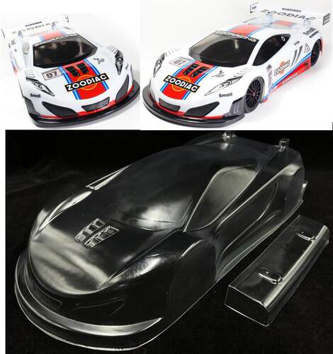 1/10平跑车壳漂移车壳 ZooRacing ZR-0007电房车 透明PC车壳190mm