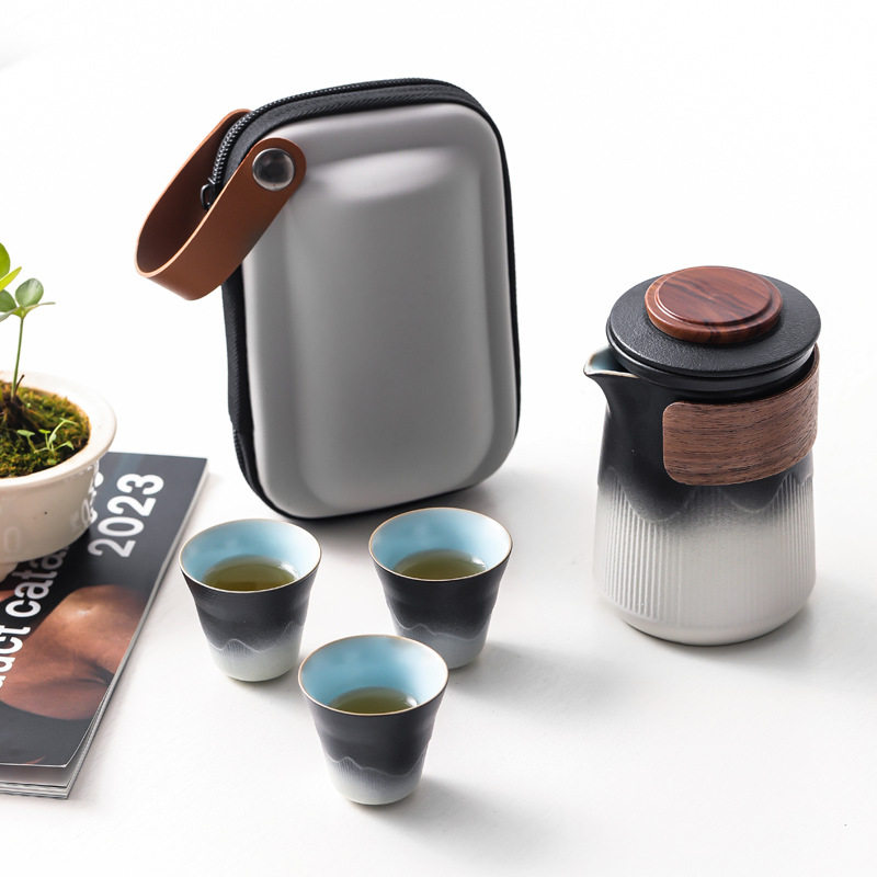 便携旅行茶具套装一壶三杯