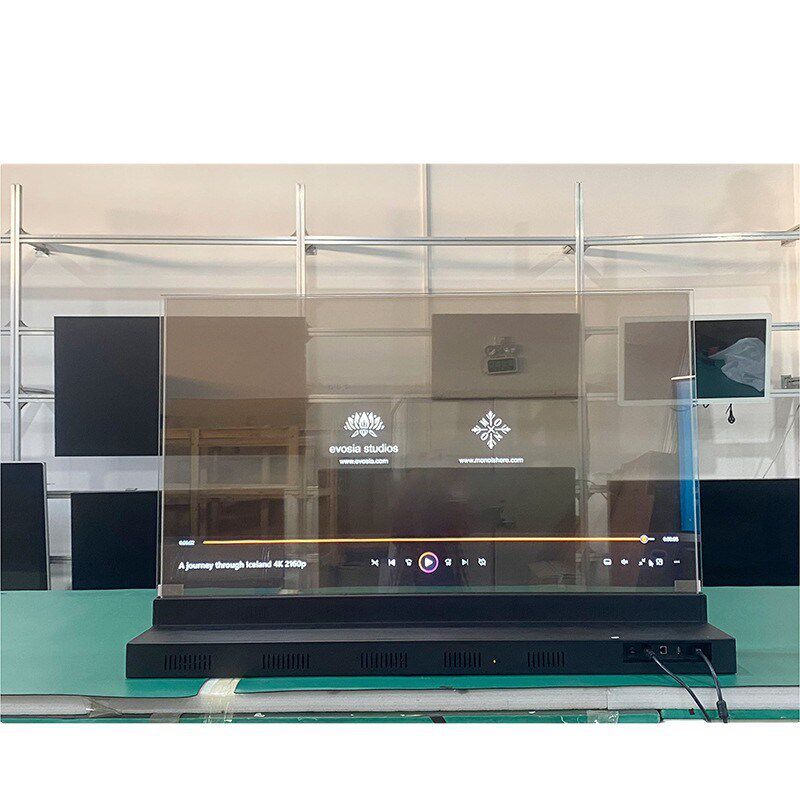 OLED透明屏55寸透明屏OLED拼接屏橱窗可触摸互动展示柜透明屏