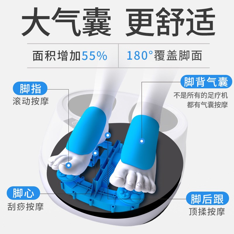 全自动腿部足部脚底按摩仪器家商用扫描共享气裹加热美足宝足疗机