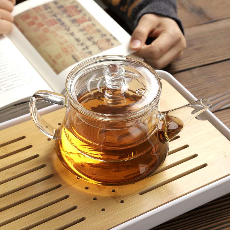 明尚德玻璃茶壶茶具套装 功夫泡茶壶茶杯玻璃杯茶盘耐热盒装