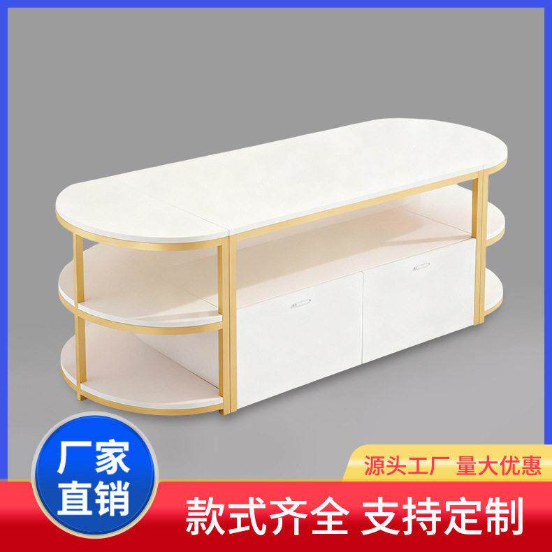 超市便利店中岛展示柜货架零食文具店陈列置物产品多层堆头流水台