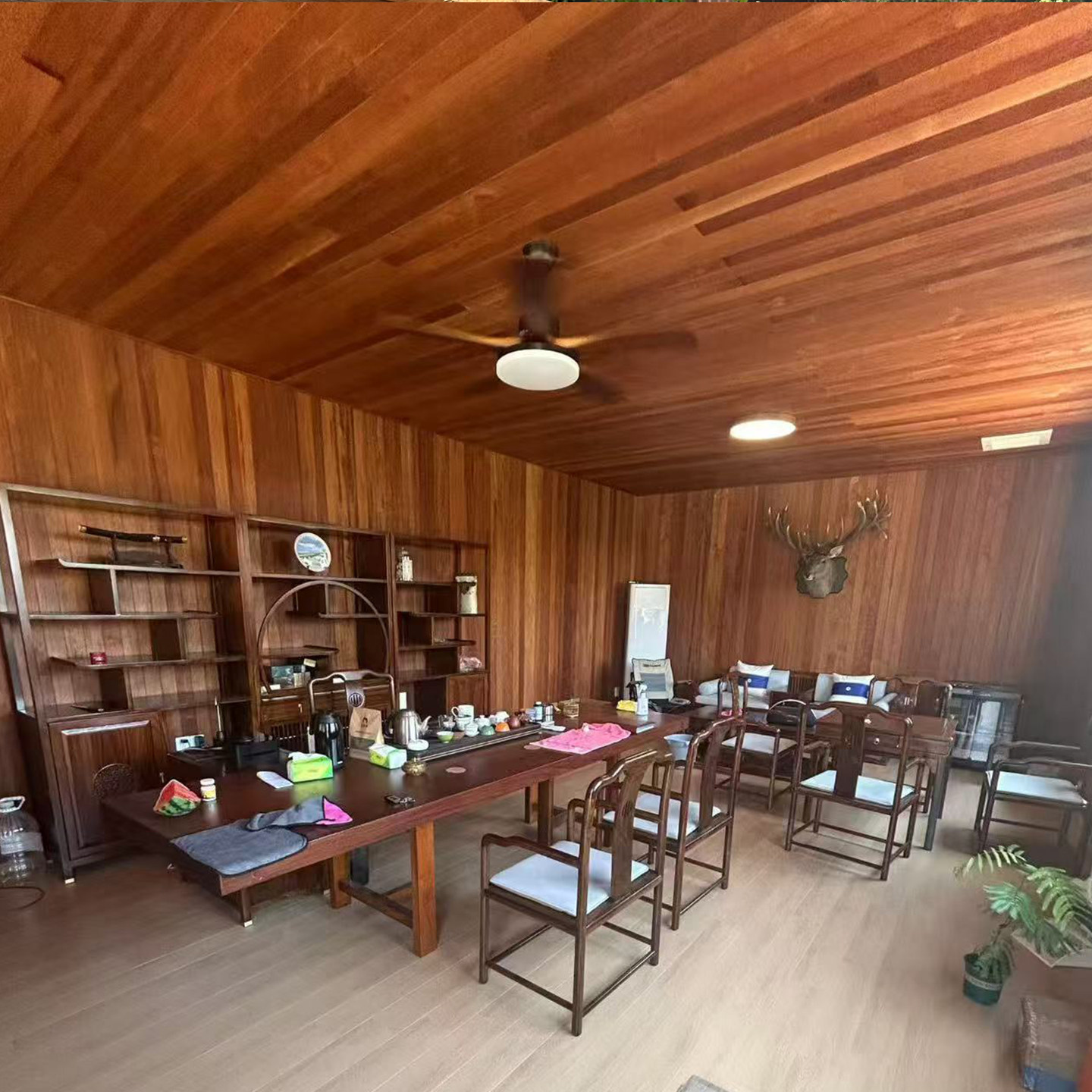 印尼菠萝格扣板烘干墙板墙裙防腐木护墙板桑拿板实木室内阳台吊顶