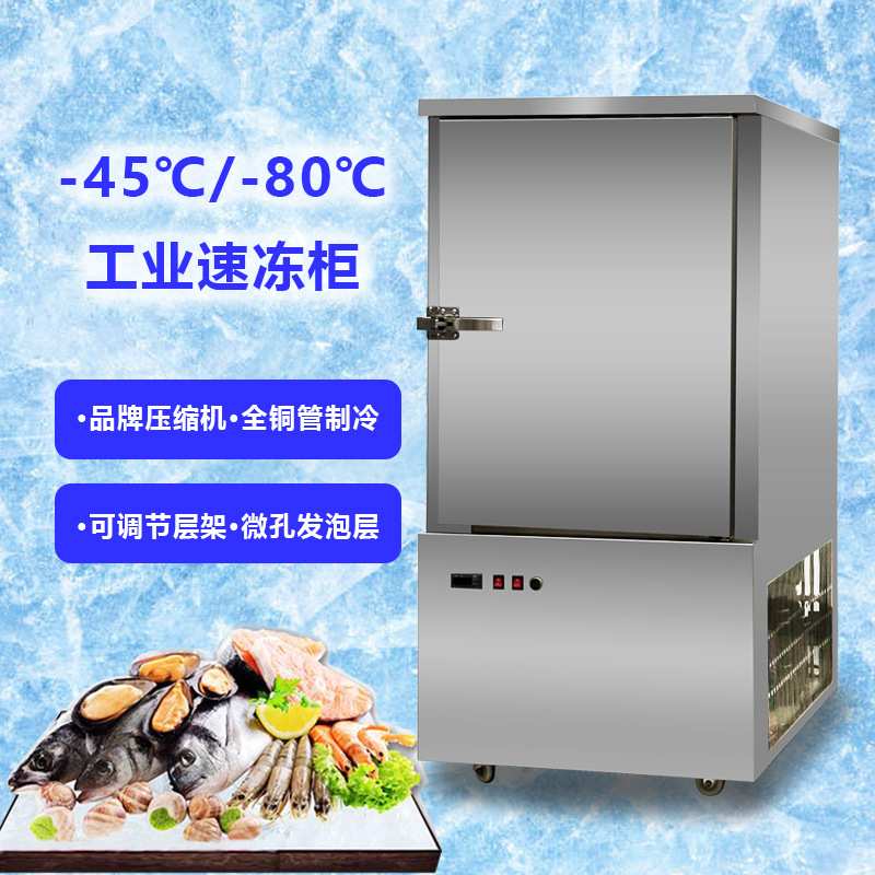不锈钢速冻柜冬菇海龟商用低温速冻机海森鸡鸭鹅大型工业级冷冻柜