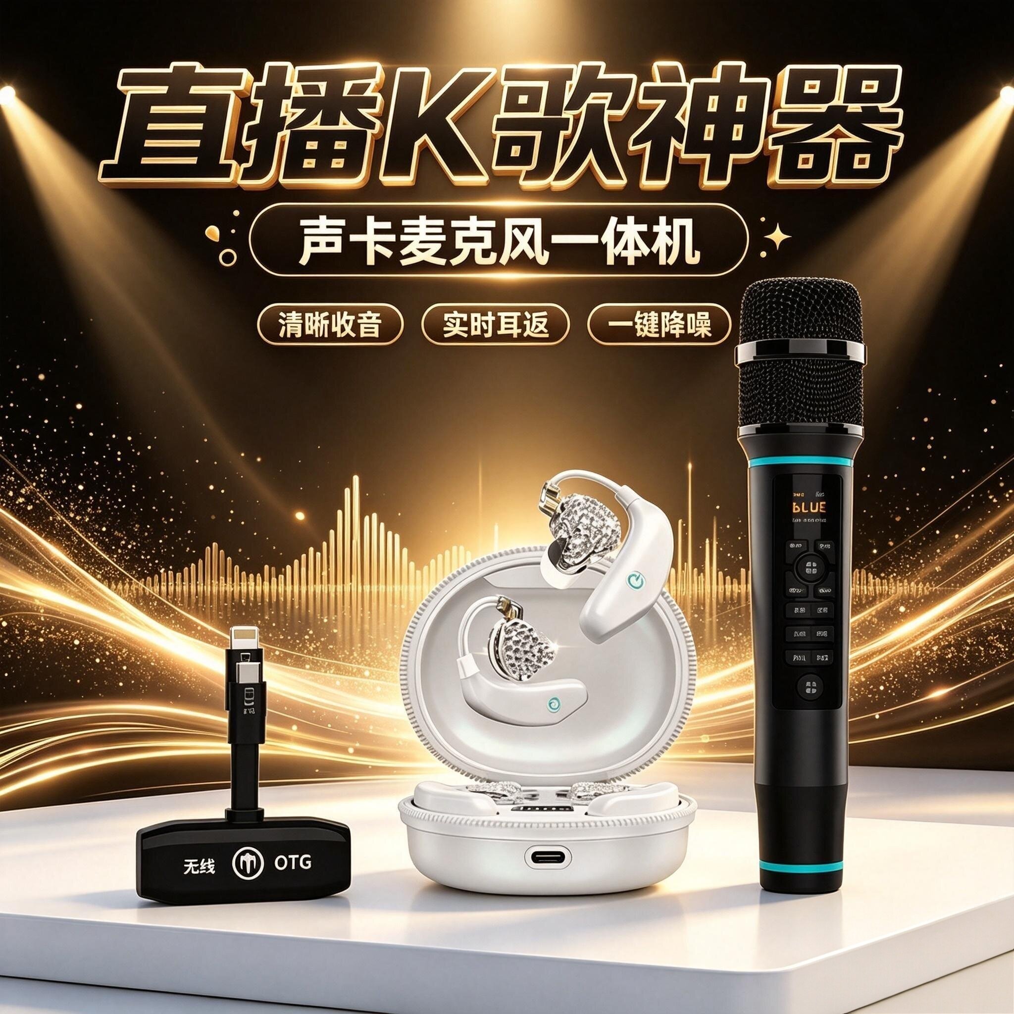 巴烈GTL直播声卡麦克风一体机