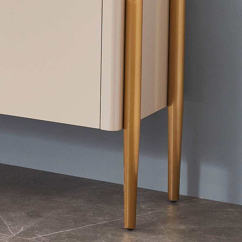 后现代轻奢风简约钢化玻璃餐边柜不锈钢烤漆高柜客厅茶水玄关柜