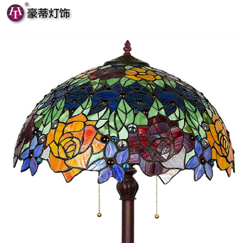 直销 18寸帝凡l尼落地灯欧式复古玫瑰温馨客厅灯卧室立式台灯
