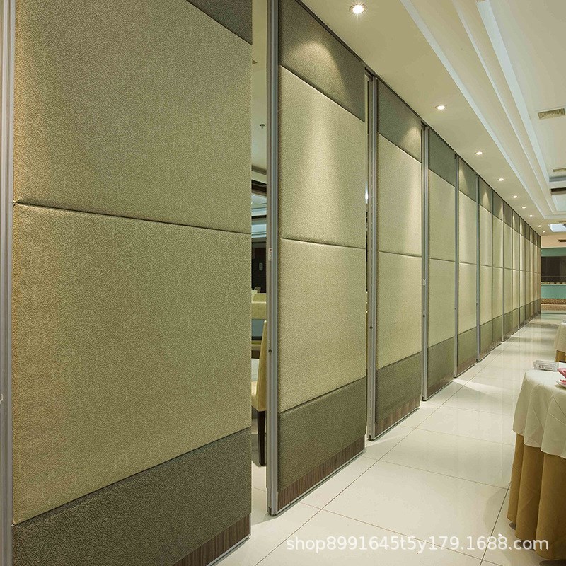 酒店移动隔断隔音墙饭店包间活动隔断折叠屏风吊W趟门隔断隔墙